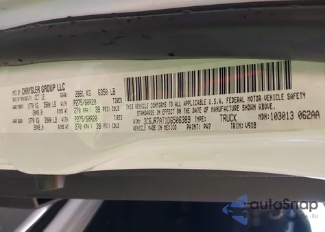 2013 Ram 1500 Express из США, поврежденный, VIN 3C6JR7AT1DG506389